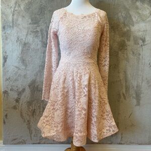 Balletcore Coquette Elegant Pink Lace Homecoming Glitter Dress Sz 3